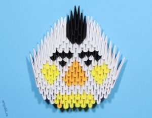 Персонаж игры Angry birds оригами
