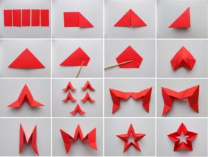 Пятиконечные звезды-оригами