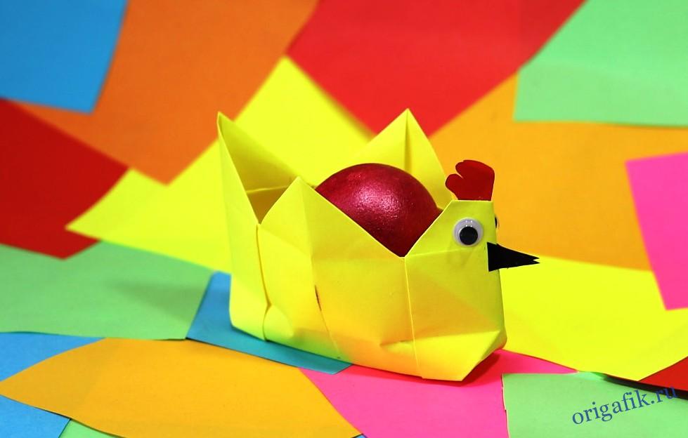 Видео Поделка изделие Пасха Оригами китайское модульное Модульное оригами пасхальное яйцо Бумага