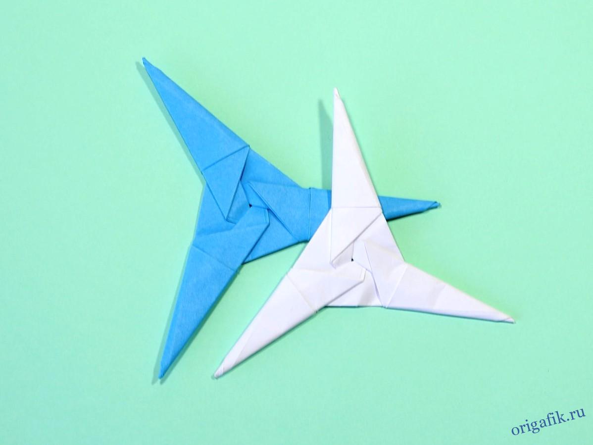 Как сделать сюрикен из бумаги. Оригами сюрикен. Origami shuriken